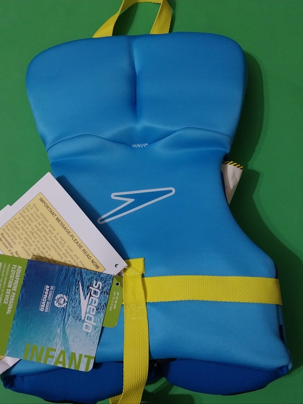 Speedo Infant Swim Vest Blue Baby Life Vest Water Flotation Device Kid Life Vest